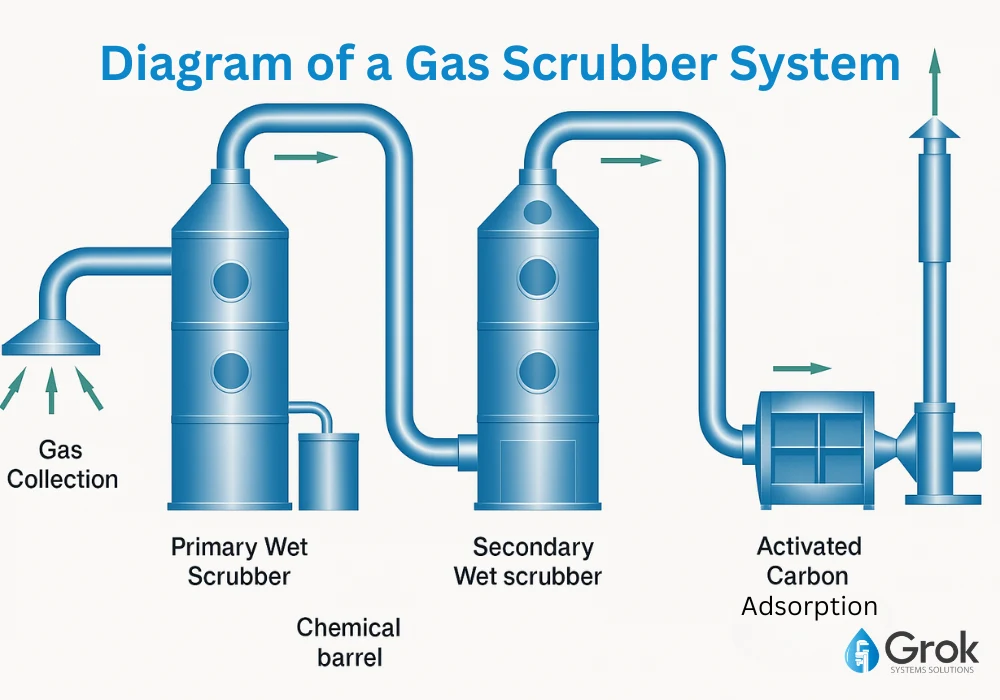 Gas Adsorption Air Purification | Technologies, Systems, Industrial Solutions 2 Diagram of a Gas Scrubber System